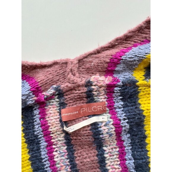 PILCRO Dreamer Striped Acrylic Cotton Wool Knit Boho Duster Sweater, Size M/L - Picture 13 of 16